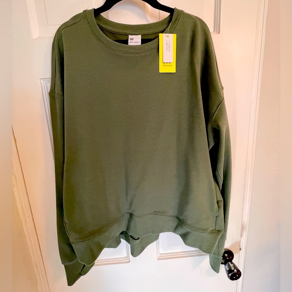 NWT all in motion crewneck tunic sweatshirt size L